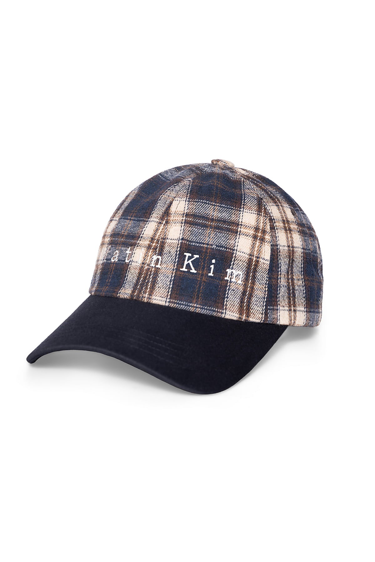 Matin Kim - Matin Contrast Brim Check Ball Cap (Navy) product image 5 | TRAB K-Fashion Australia