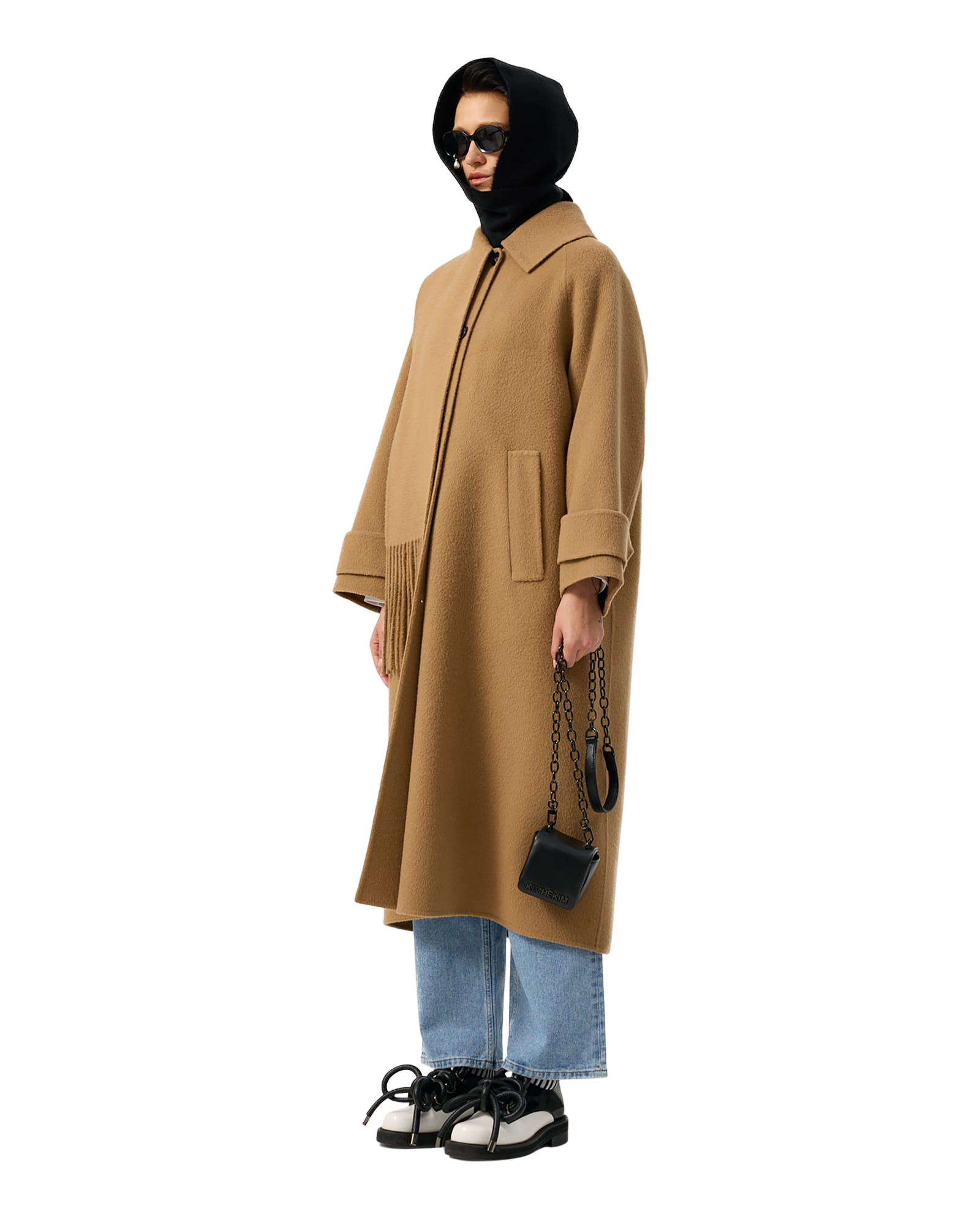 Kimhe Kim - Scarf Detail Long Coat (Beige) product image 17 | TRAB K-Fashion Australia