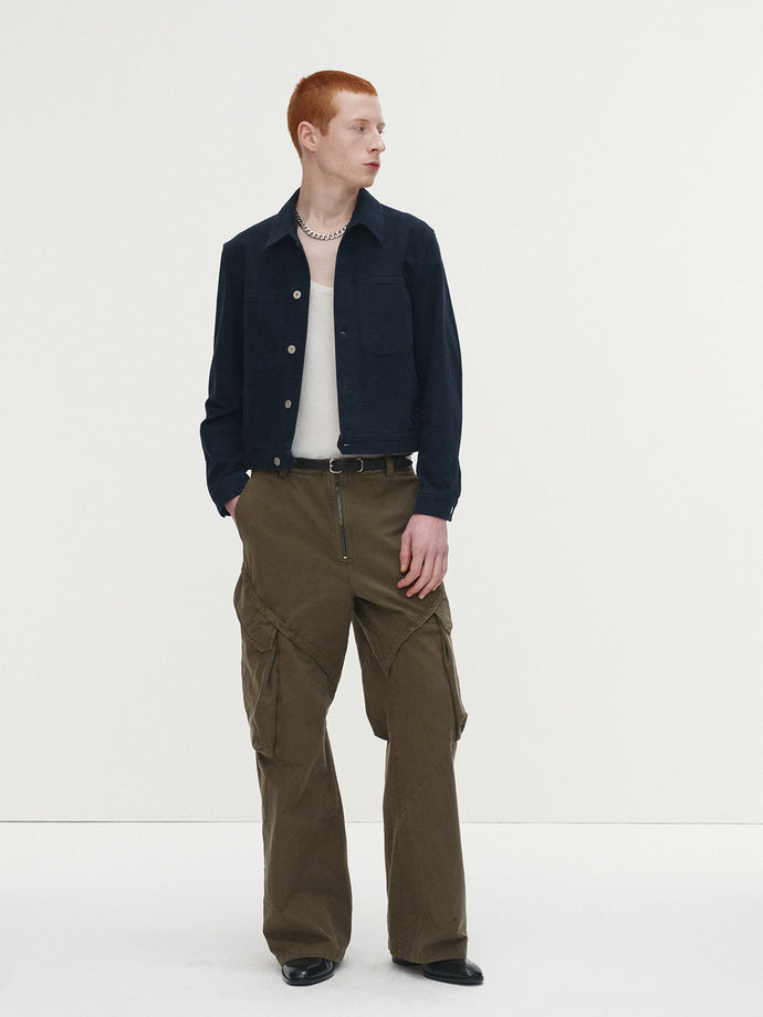 Tonywack - Garment-Dyed Gabardine Wide Cargo Pants (Olive) product image 2 | TRAB K-Fashion Australia