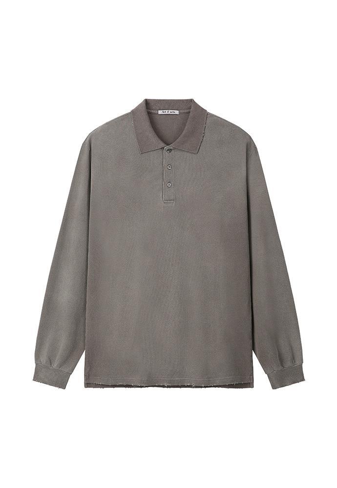 Art if acts - Damaged Pique Polo Shirt (Mud Brown) product image 6 | TRAB K-Fashion Australia