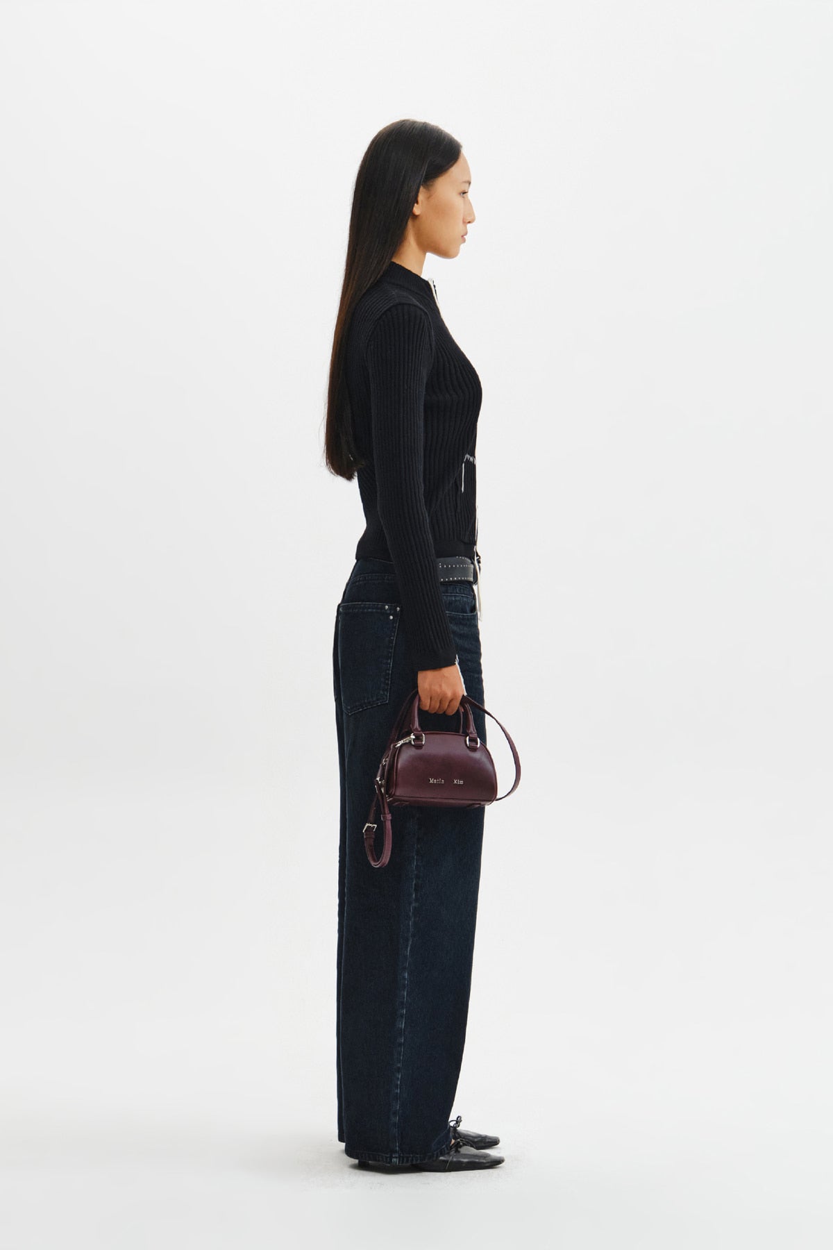 Matin Kim - Halfmoon Baby Bowling Bag (Wine) product image 6 | TRAB K-Fashion Australia