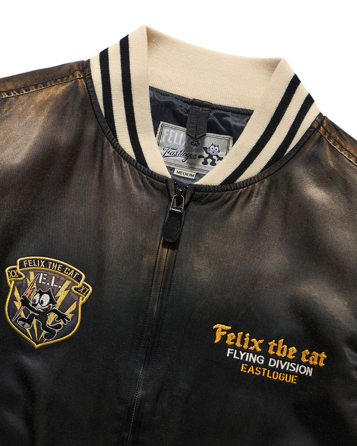 Eastlogue - Felix Embrodiery Bleached Souvenir Jacket (Black) product image 3 | TRAB K-Fashion Australia