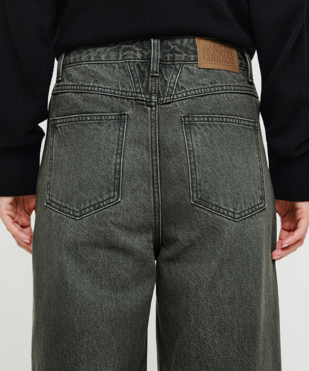 Marithe & Francois Girbaud - [Pre-order – Ships 7 Oct] Baggy Fit Dirty Washed Denim Pants (Black) product image 3 | TRAB K-Fashion Australia