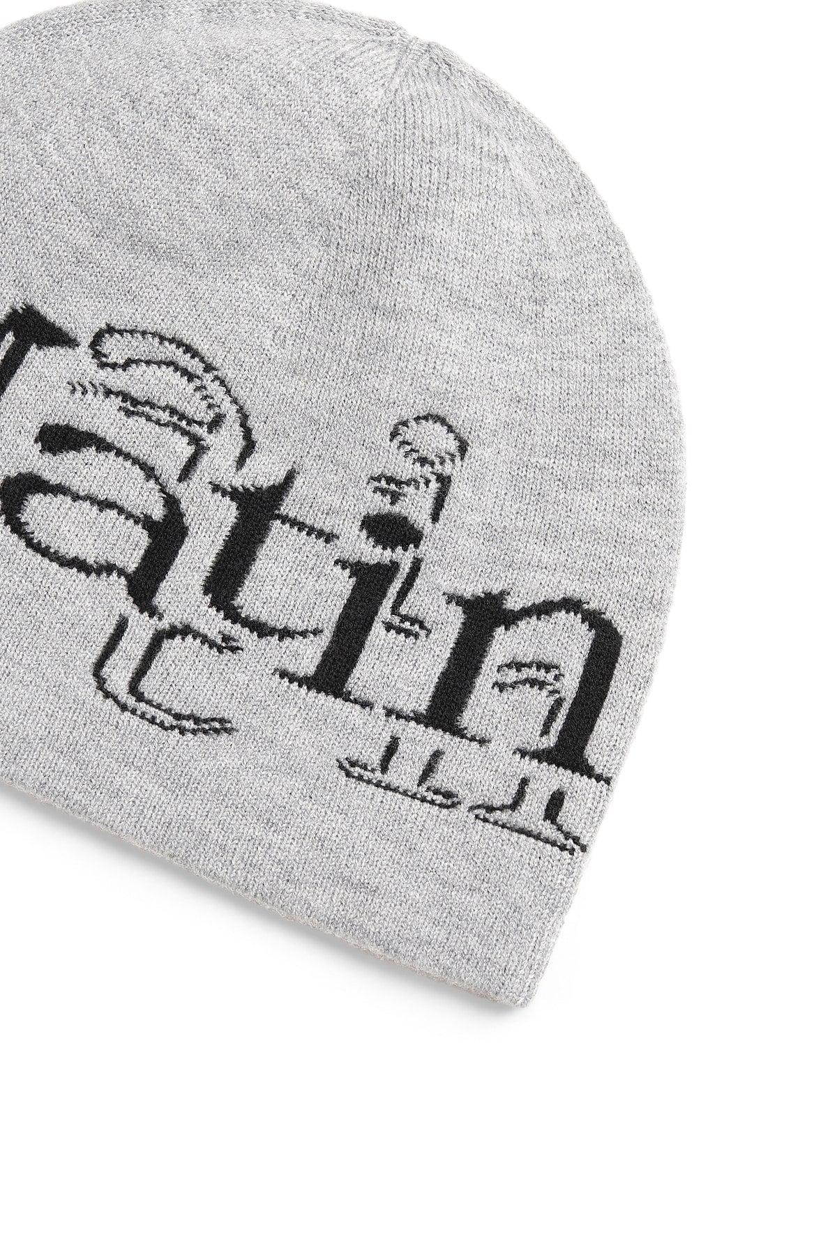 Matin Kim - Stroke Logo Jacquard Beanie (Grey) product image 3 | TRAB K-Fashion Australia