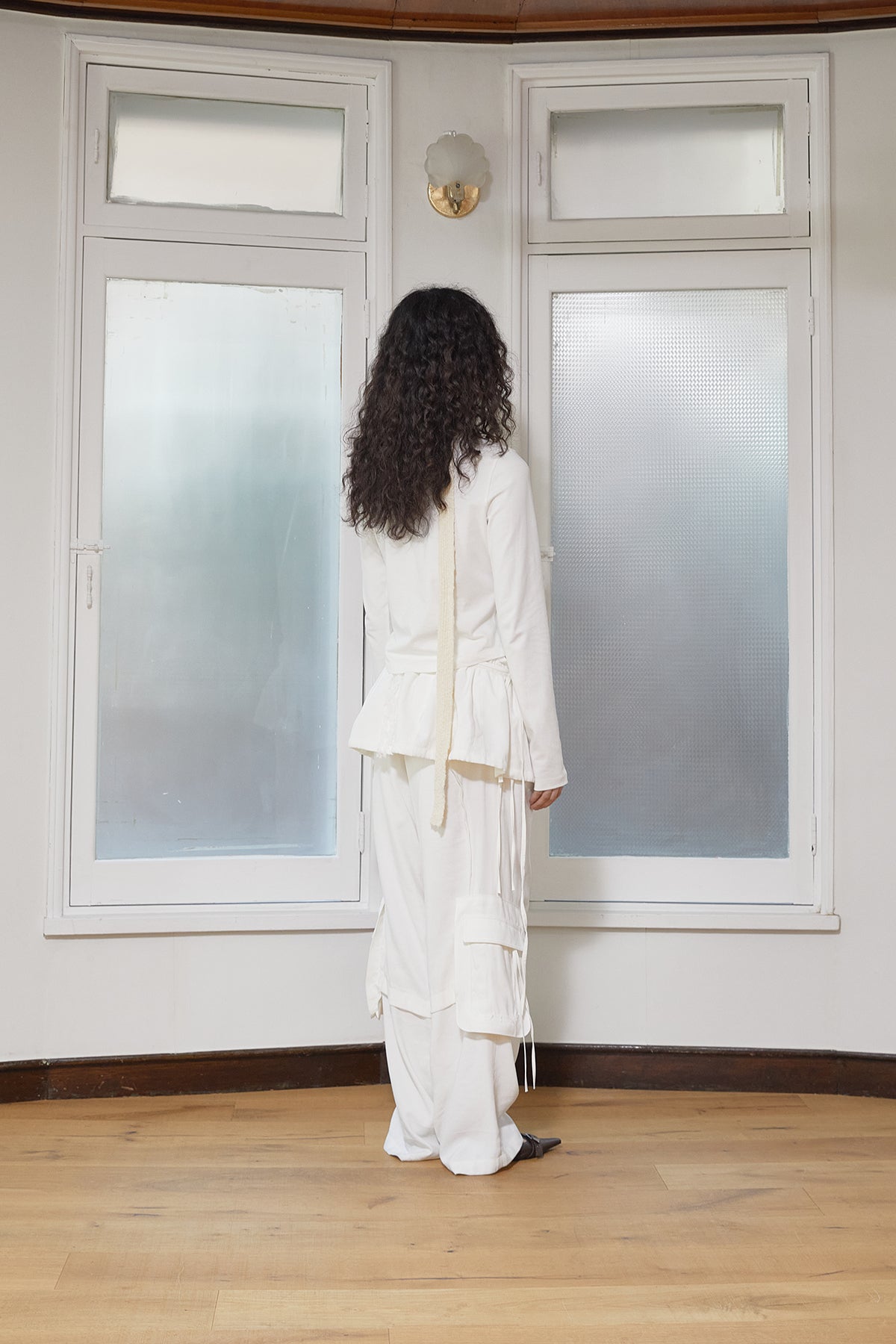 Matin Kim - Tuck Detail Small Logo Top (White) product image 9 | TRAB K-Fashion Australia