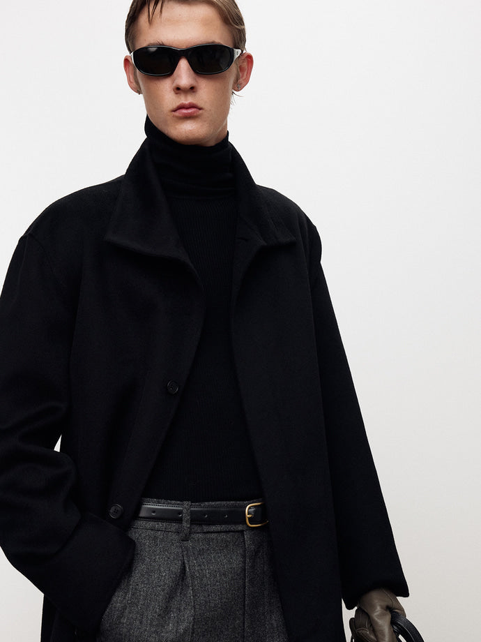 Tonywack - Hand-Made Wool Cashmere Stand-Collar Coat (Black) product image 9 | TRAB K-Fashion Australia