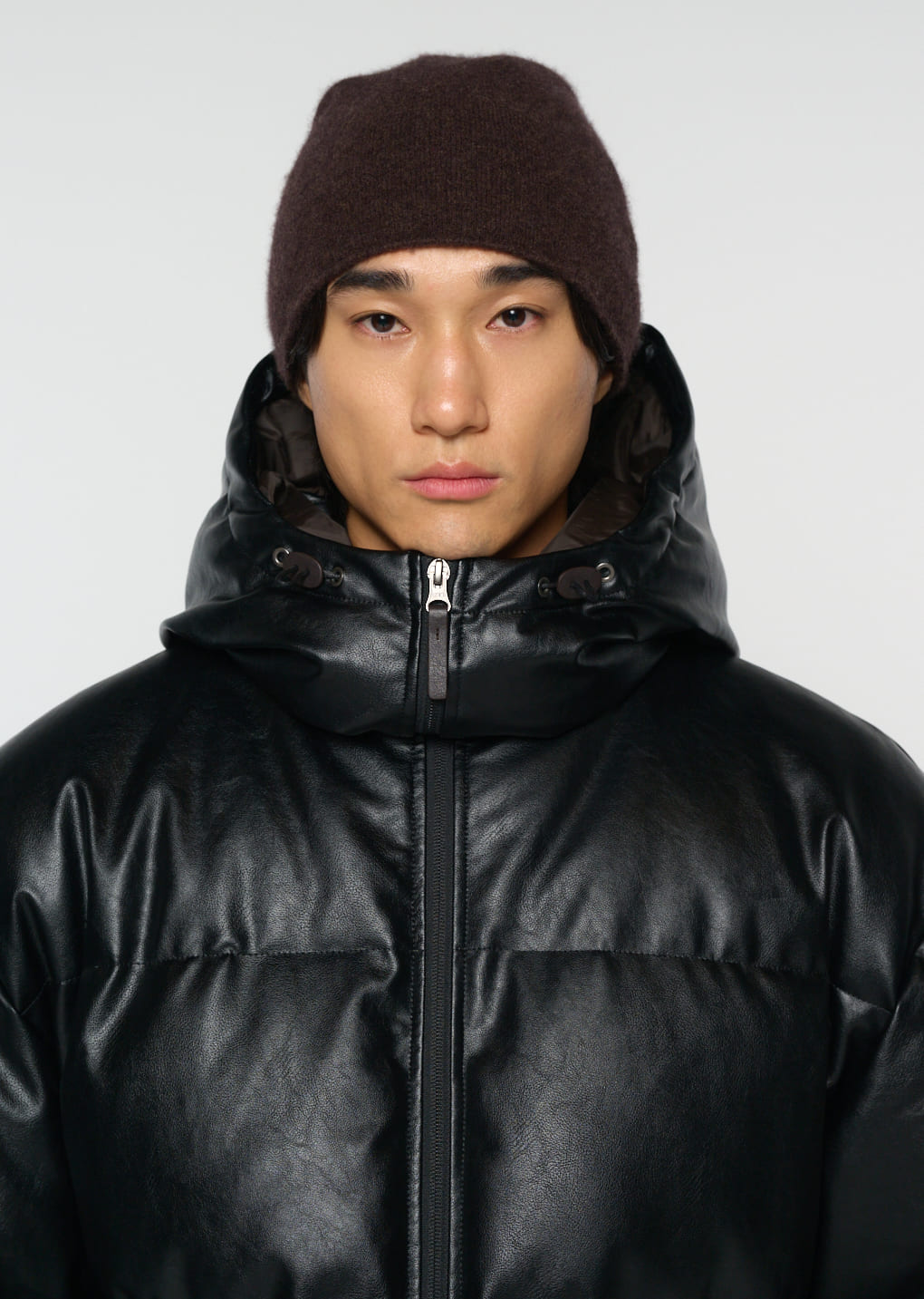 Amomento - [Pre-Order] synthetic leather mid puffer (Black) product image 9 | TRAB K-Fashion Australia