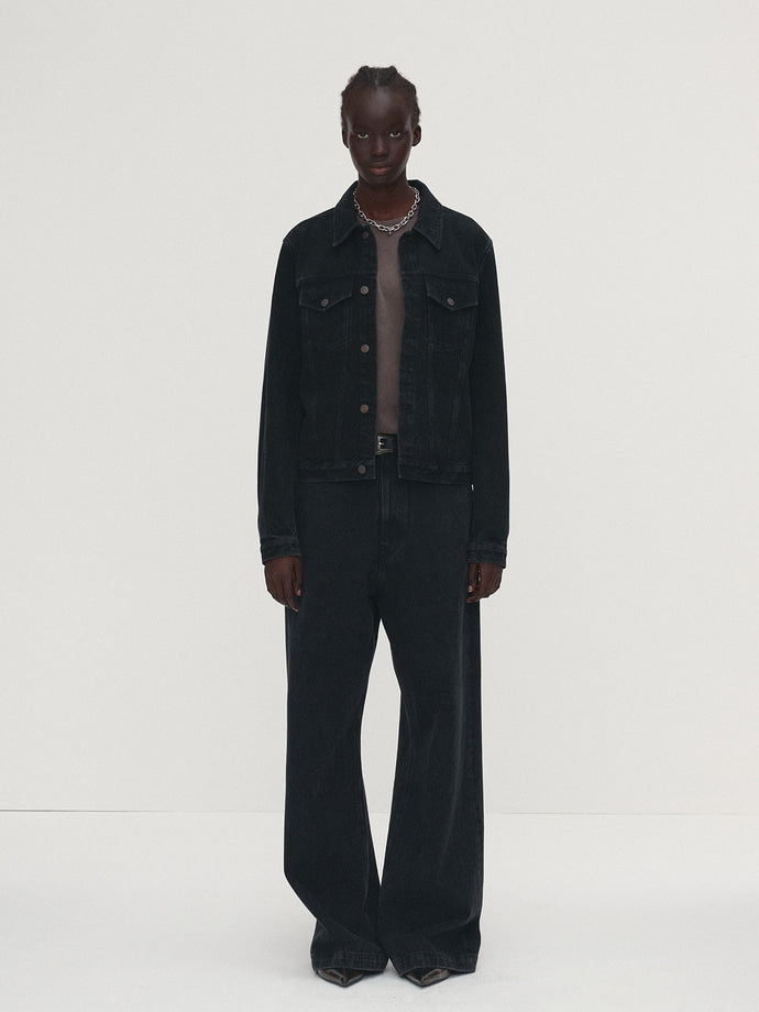 Tonywack - Wide-Leg Denim Jeans (Washed Black) product image 3 | TRAB K-Fashion Australia