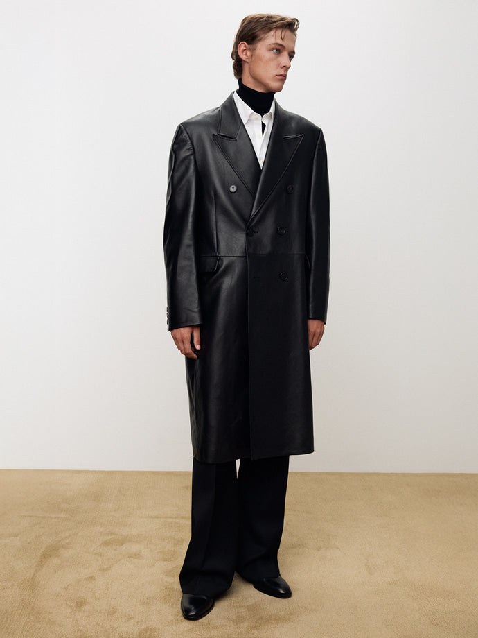 Tonywack - Nappa Leather Double-Breasted Coat (Black) product image 6 | TRAB K-Fashion Australia