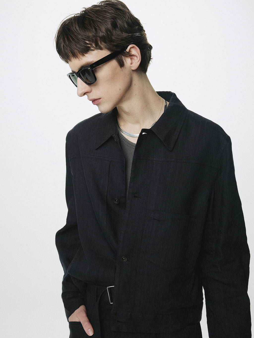Tonywack - Washed Linen Trucker Jacket Italian Fabric (Dark Navy) product image 7 | TRAB K-Fashion Australia