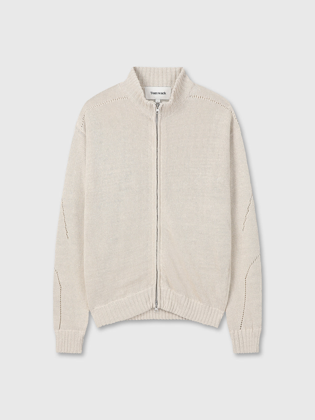 Tonywack - Linen Full Zip Knitted Jumper (Ivory) product image 9 | TRAB K-Fashion Australia