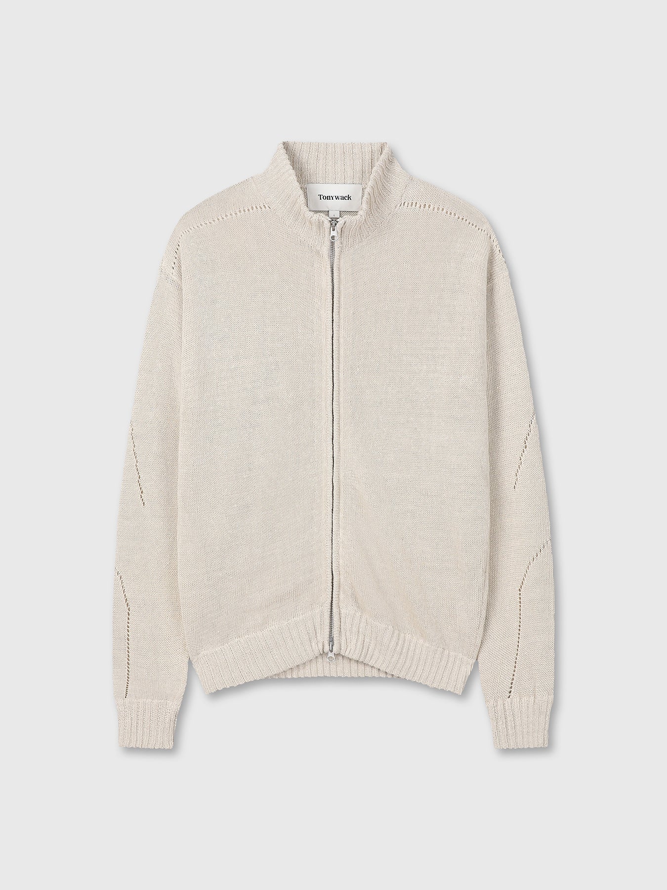 Tonywack - Linen Full Zip Knitted Jumper (Ivory) product image 9 | TRAB K-Fashion Australia
