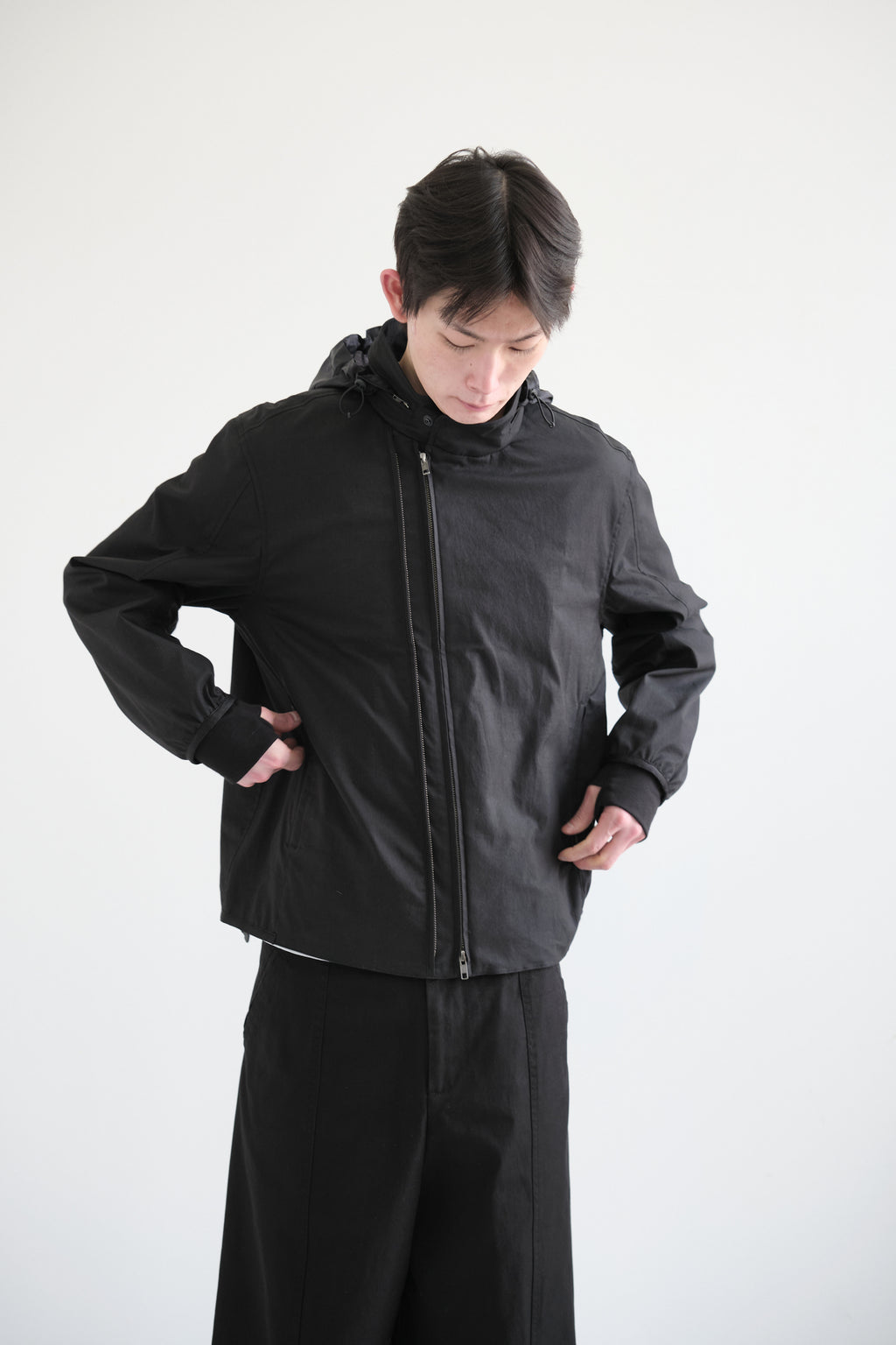 Hatchingroom - Diagonal Zip Jacket V2 (Black) product image 7 | TRAB K-Fashion Australia