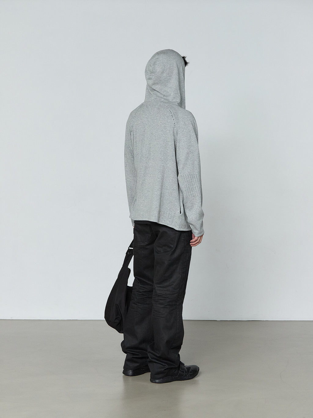 San San Gear - Knit Zip-Up Hoodie (Melange Grey) product image 3 | TRAB K-Fashion Australia