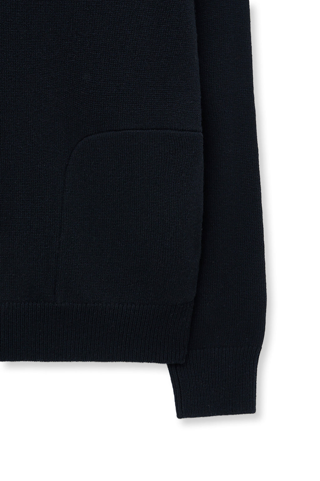Matin Kim - Back Logo Half Knit Zip Up Pullover (Navy) product image 5 | TRAB K-Fashion Australia