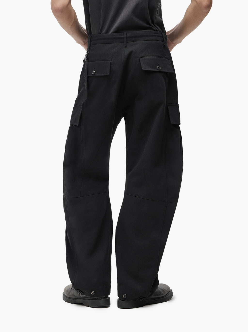 Jiyong Kim - Multi Pocket Curved Trousers (Black) product image 5 | TRAB K-Fashion Australia