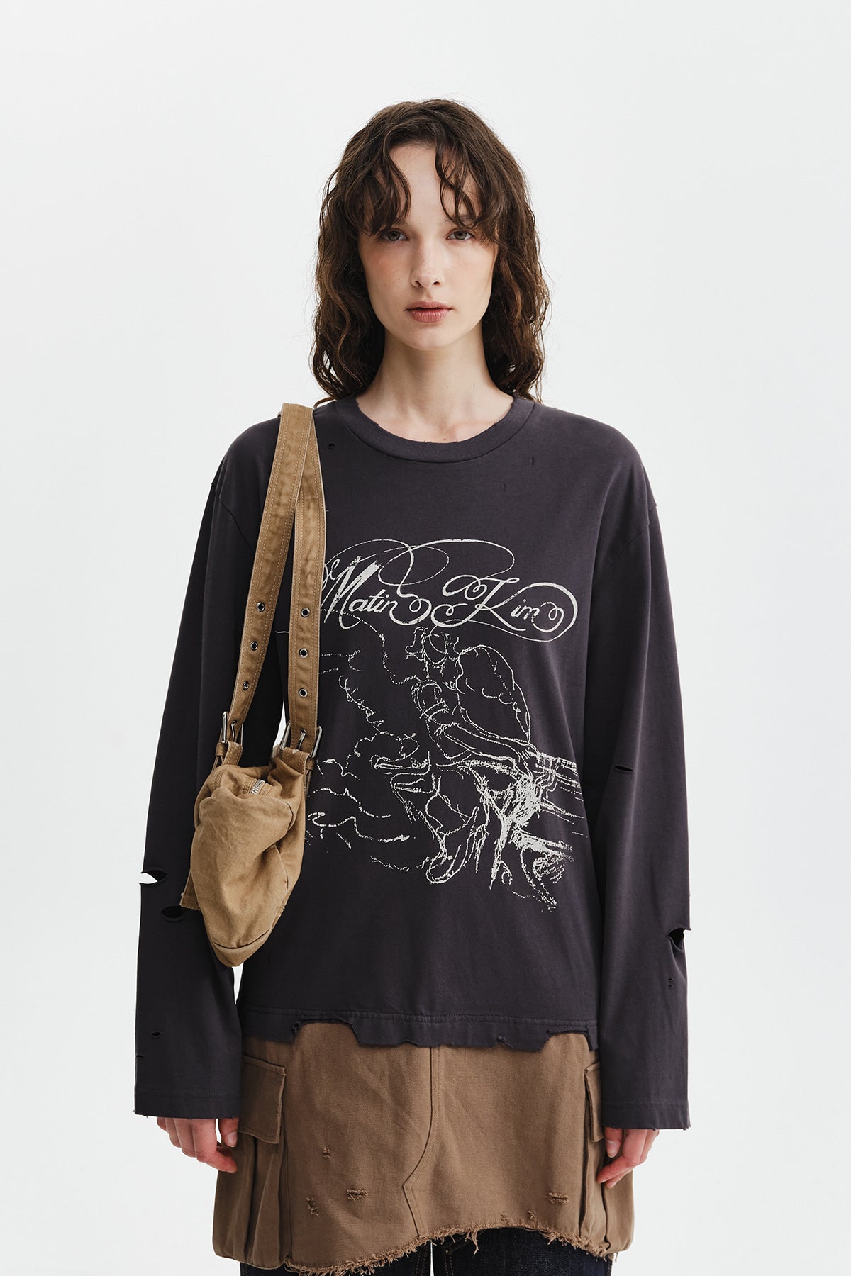 Matin Kim - Graphic Top Combo Dress (Charcoal) product image 11 | TRAB K-Fashion Australia