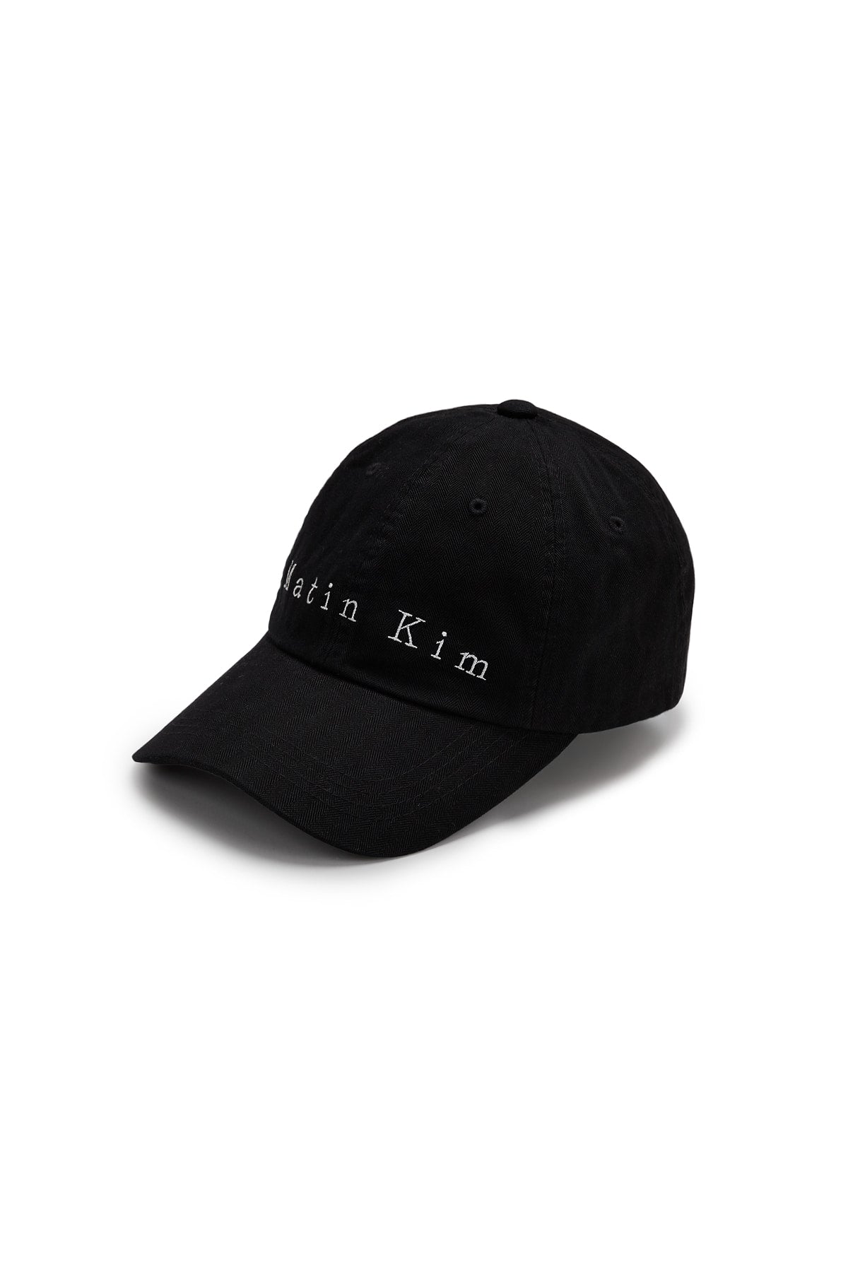 Matin Kim - Matin Herringbone Typo Ball Cap (Black) product image 2 | TRAB K-Fashion Australia