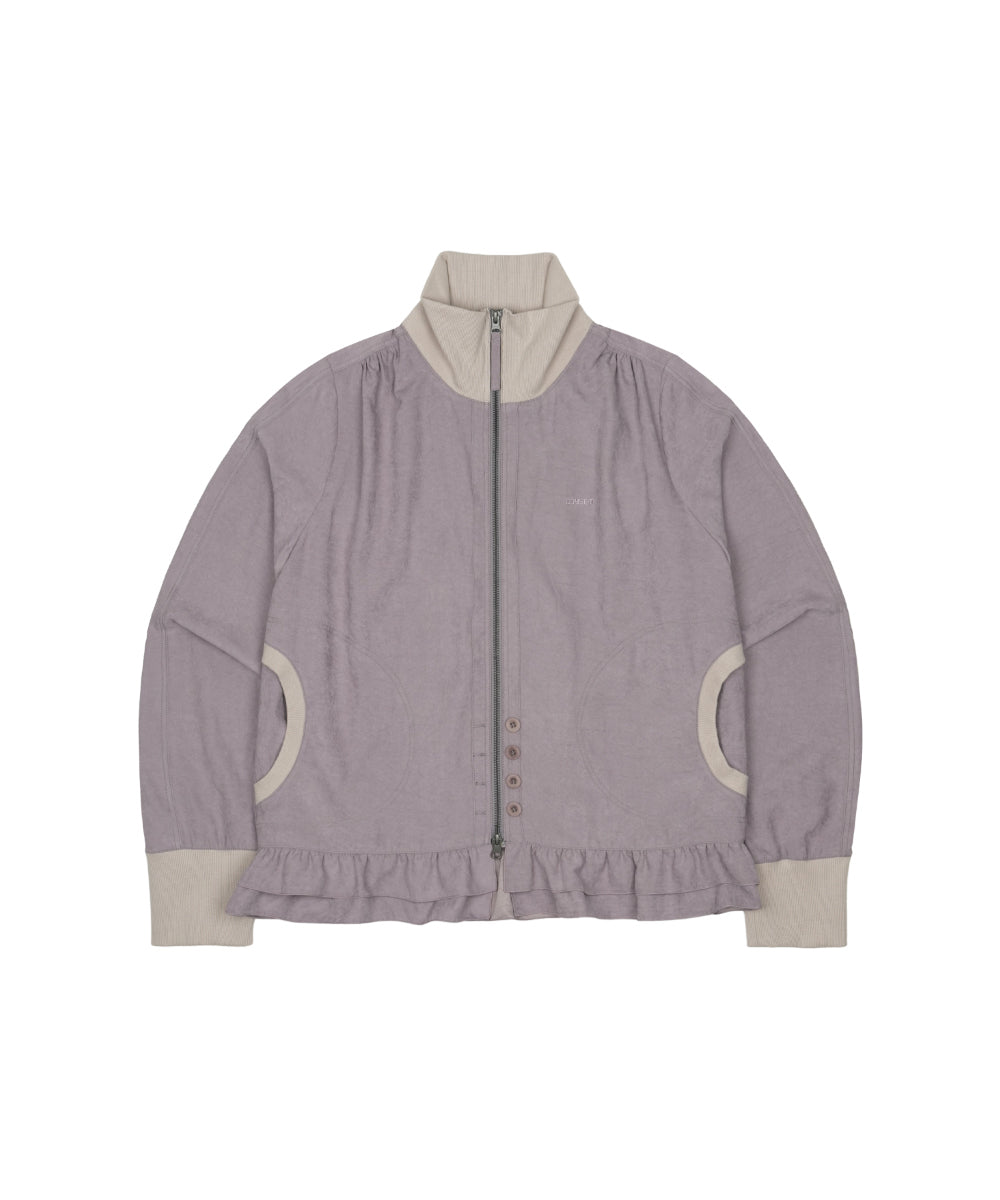 Coyseio - Tone-Mix Shirring Hem Jacket (Ash Pink) product image 9 | TRAB K-Fashion Australia