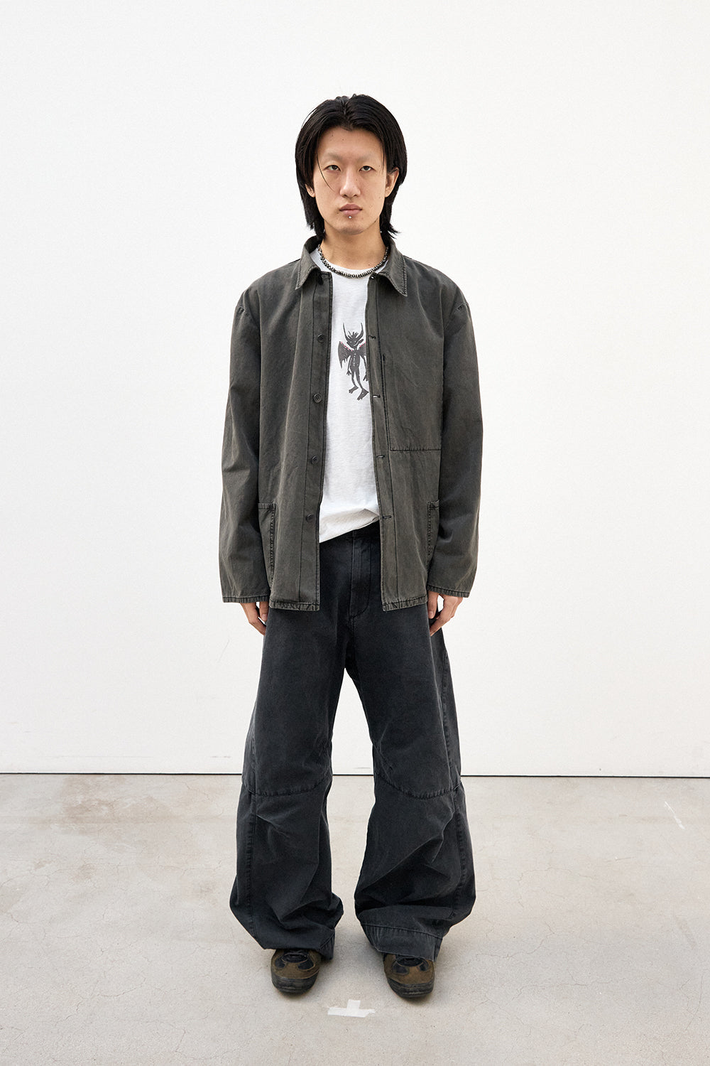 Hatchingroom - Wide Vented Pants (Charcoal) product image 11 | TRAB K-Fashion Australia