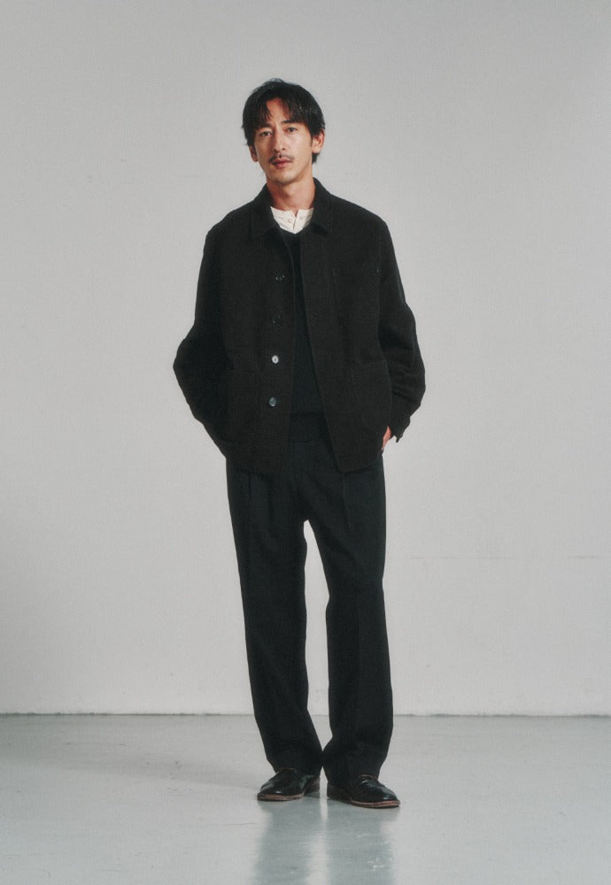 Art if acts - Washed Moleskin French Work Jacket (Faded Black) product image 1 | TRAB K-Fashion Australia