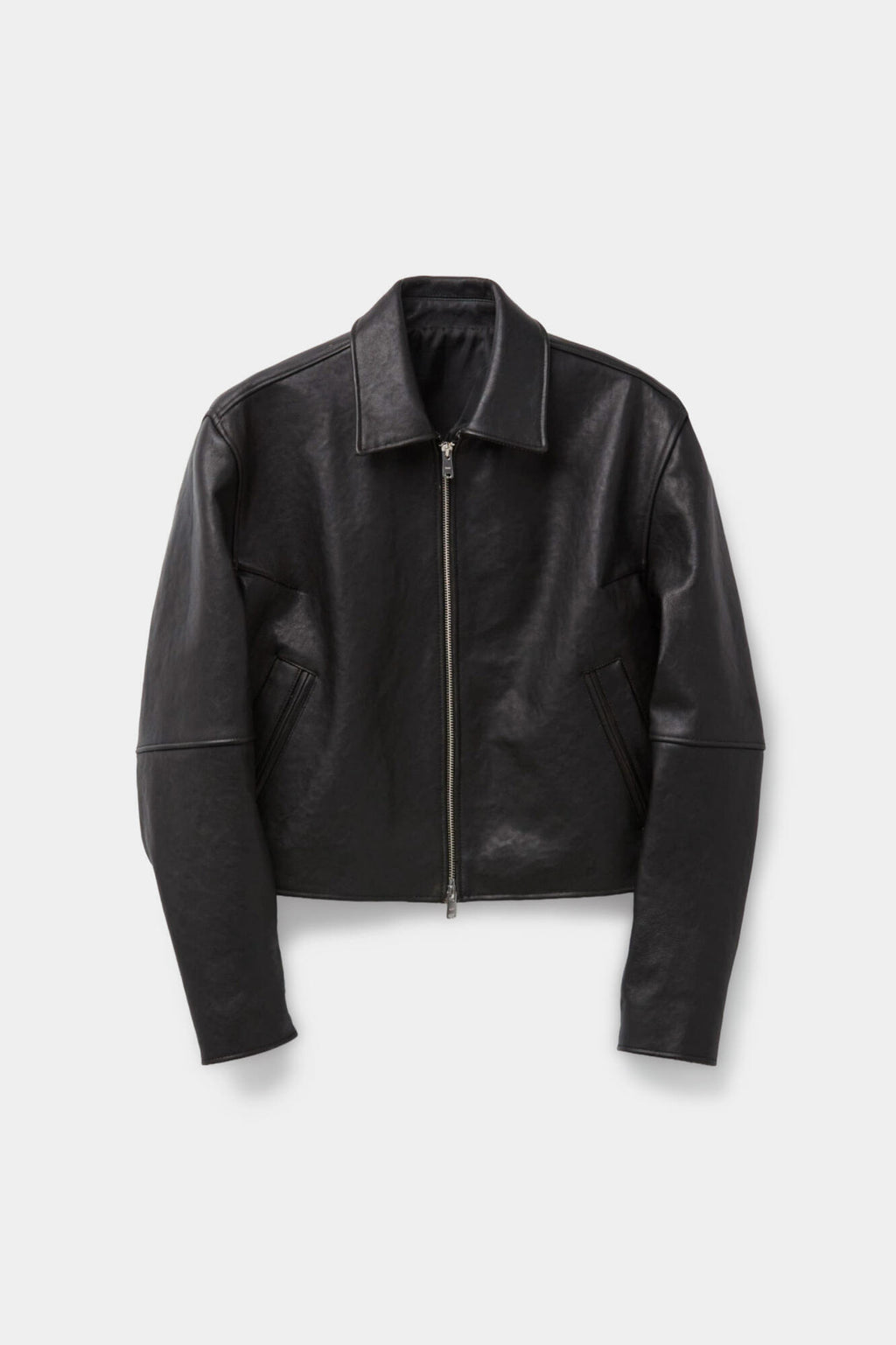 Coor - Lambskin Crop Leather Jumper (Black) product image 1 | TRAB K-Fashion Australia