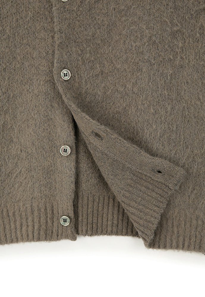Art if acts - Mohair Round Neck Cardigan (Light Grey) product image 11 | TRAB K-Fashion Australia