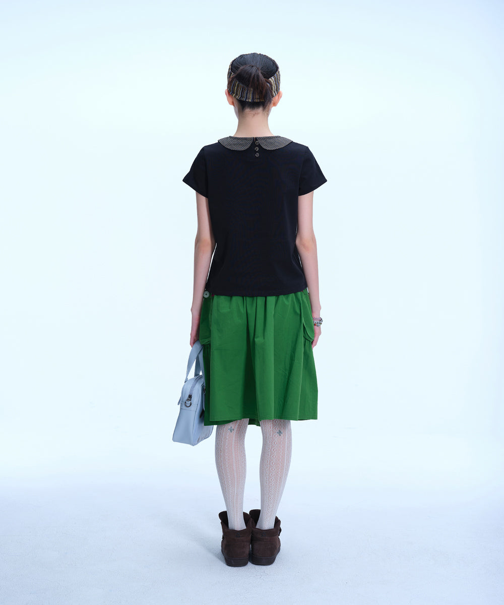 Coyseio - Big Pocket Shirring Skirt Jolly (Green) product image 11 | TRAB K-Fashion Australia