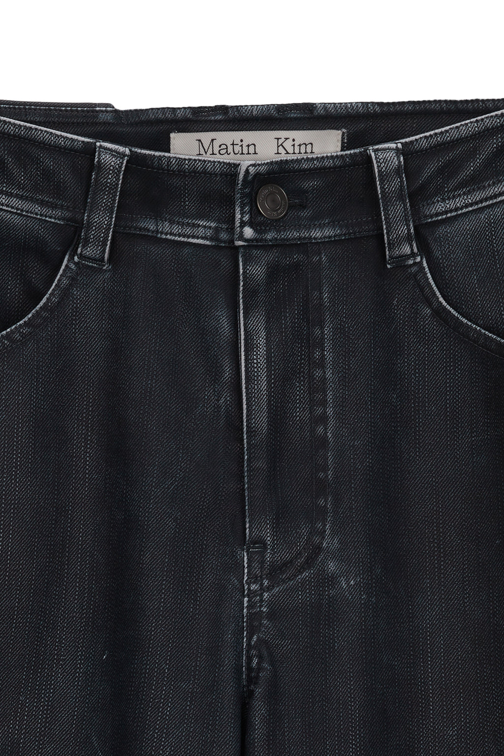 Matin Kim - Biker Detail Washed Leather Pants (Navy) product image 3 | TRAB K-Fashion Australia