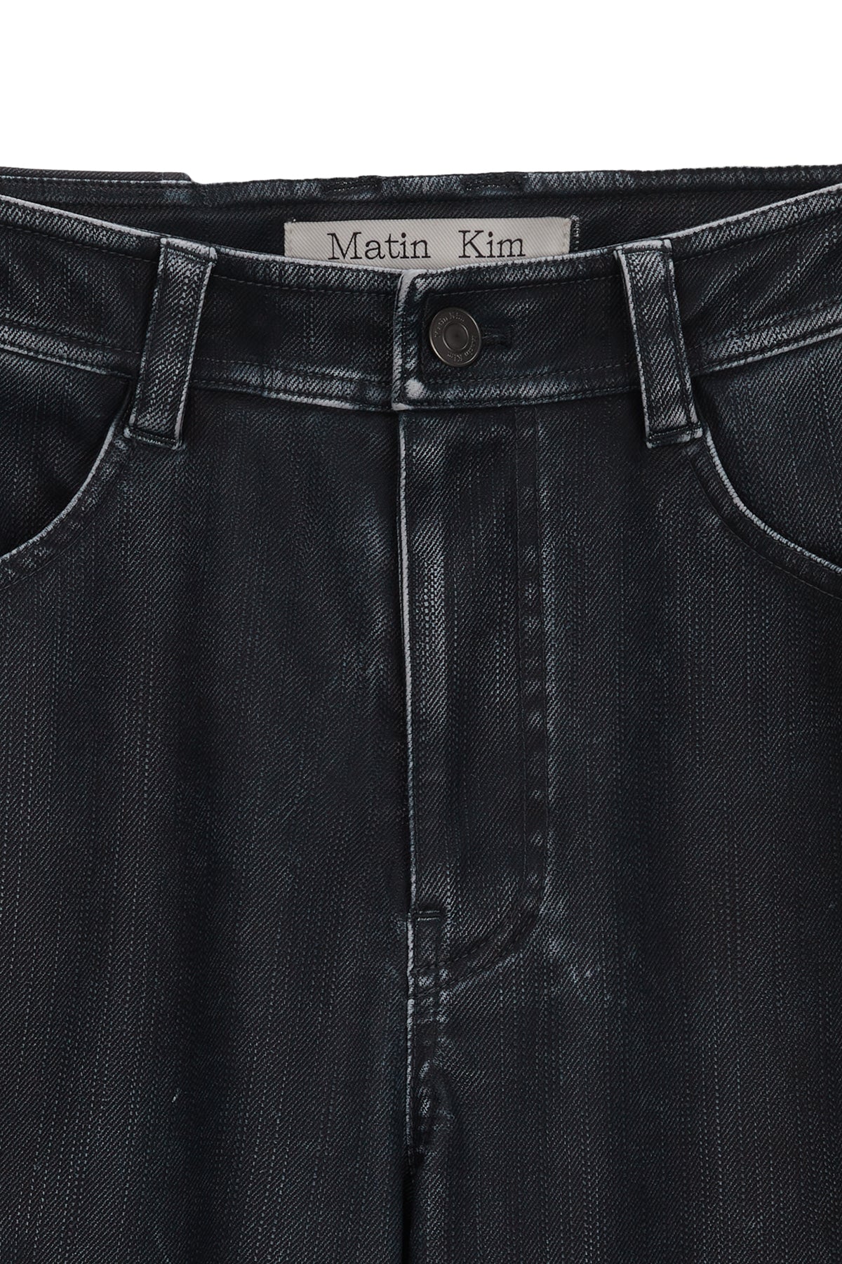 Matin Kim - Biker Detail Washed Leather Pants (Navy) product image 3 | TRAB K-Fashion Australia