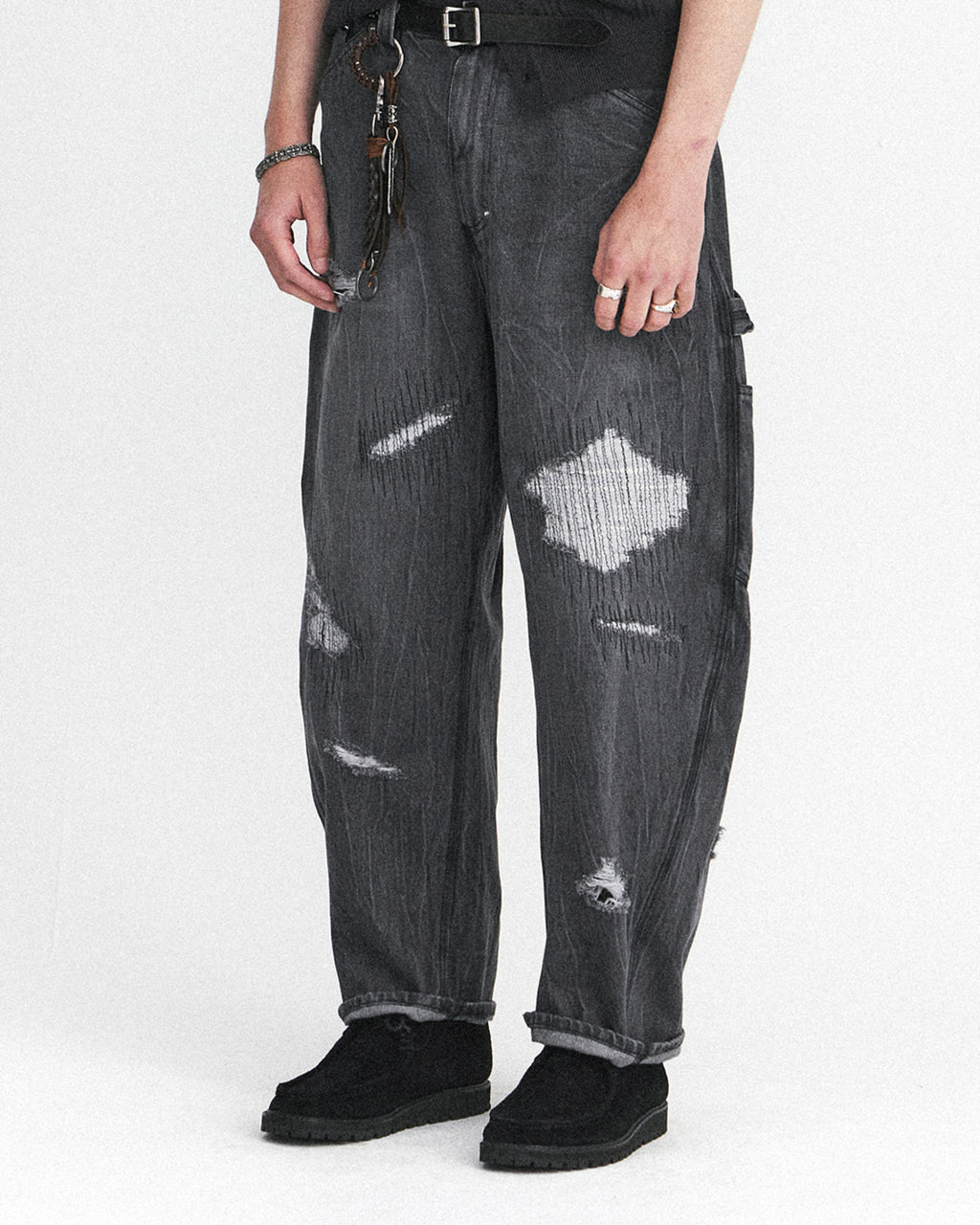 Eastlogue - Damaged Carpenter Pants (Vintage Black) product image 3 | TRAB K-Fashion Australia