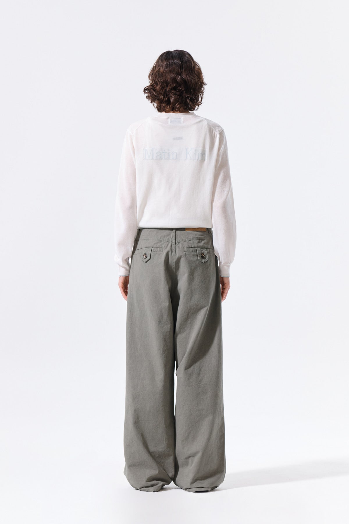 Matin Kim - Back Logo Sheer Cardigan (White) product image 8 | TRAB K-Fashion Australia