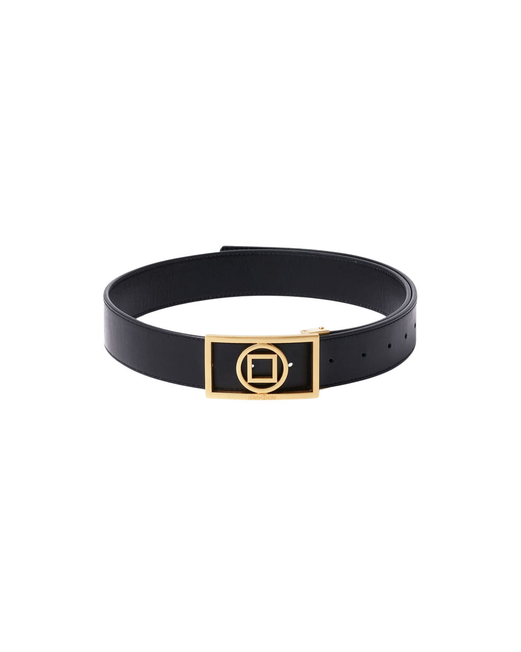 Kimhe Kim - Coin Logo Leather Belt (Black&gold) product image 1 | TRAB K-Fashion Australia