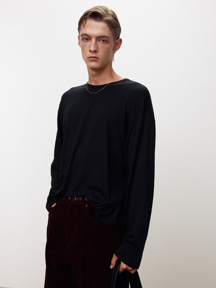 Tonywack - Cotton Cashmere Long Sleeve Top (Dark Navy) product image 5 | TRAB K-Fashion Australia