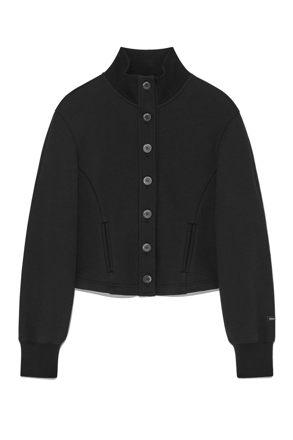 Matin Kim - High Neck Balloon Button Cardigan (Black) product image 1 | TRAB K-Fashion Australia