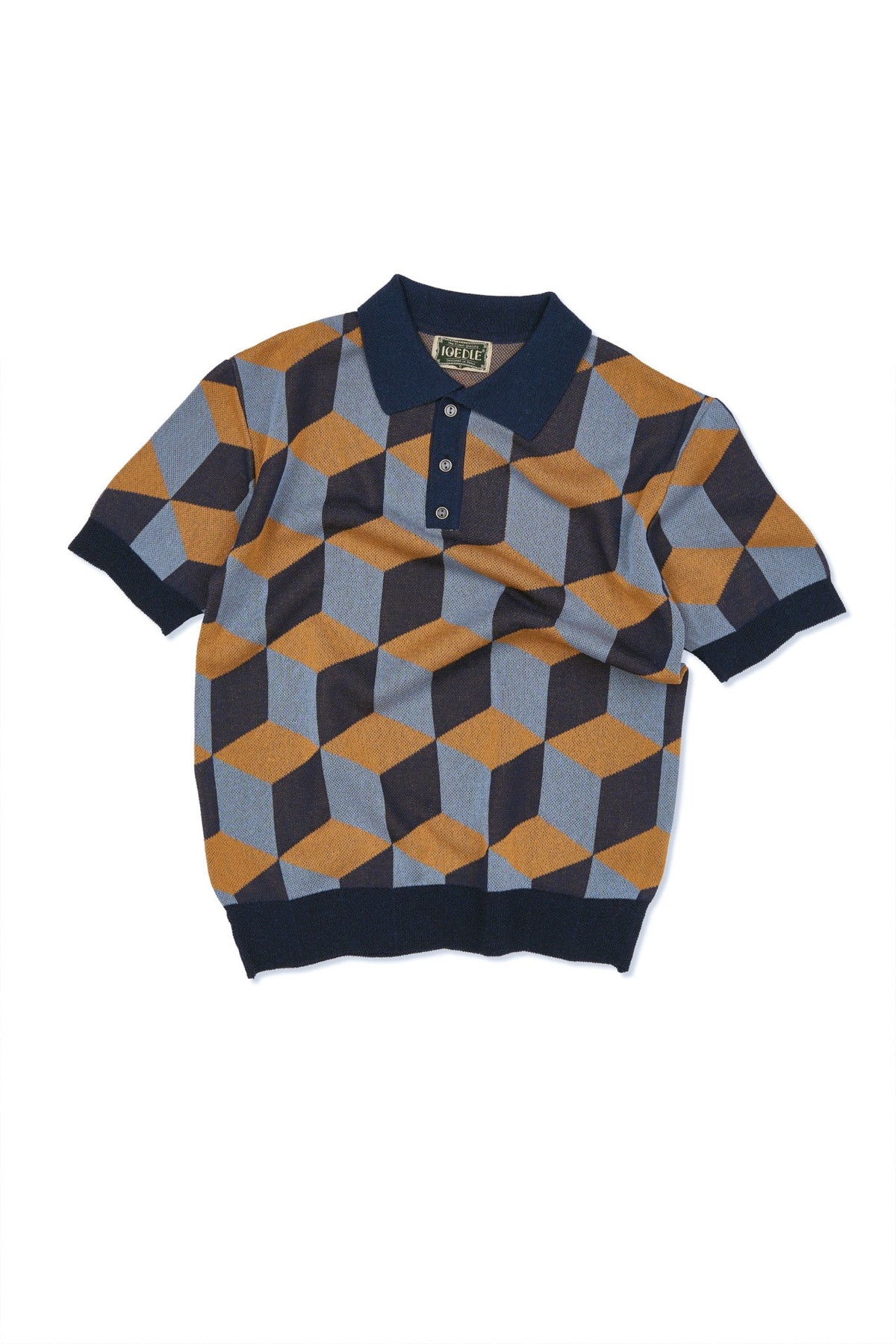 Ioedle - Infinite Grid Short Sleeve Knit (Navy) product image 2 | TRAB K-Fashion Australia