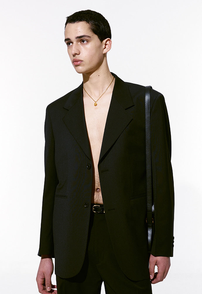 Tonywack - Tropical Wool Relaxed Tailored Jacket (Summer Exclusive) (Black) product image 3 | TRAB K-Fashion Australia