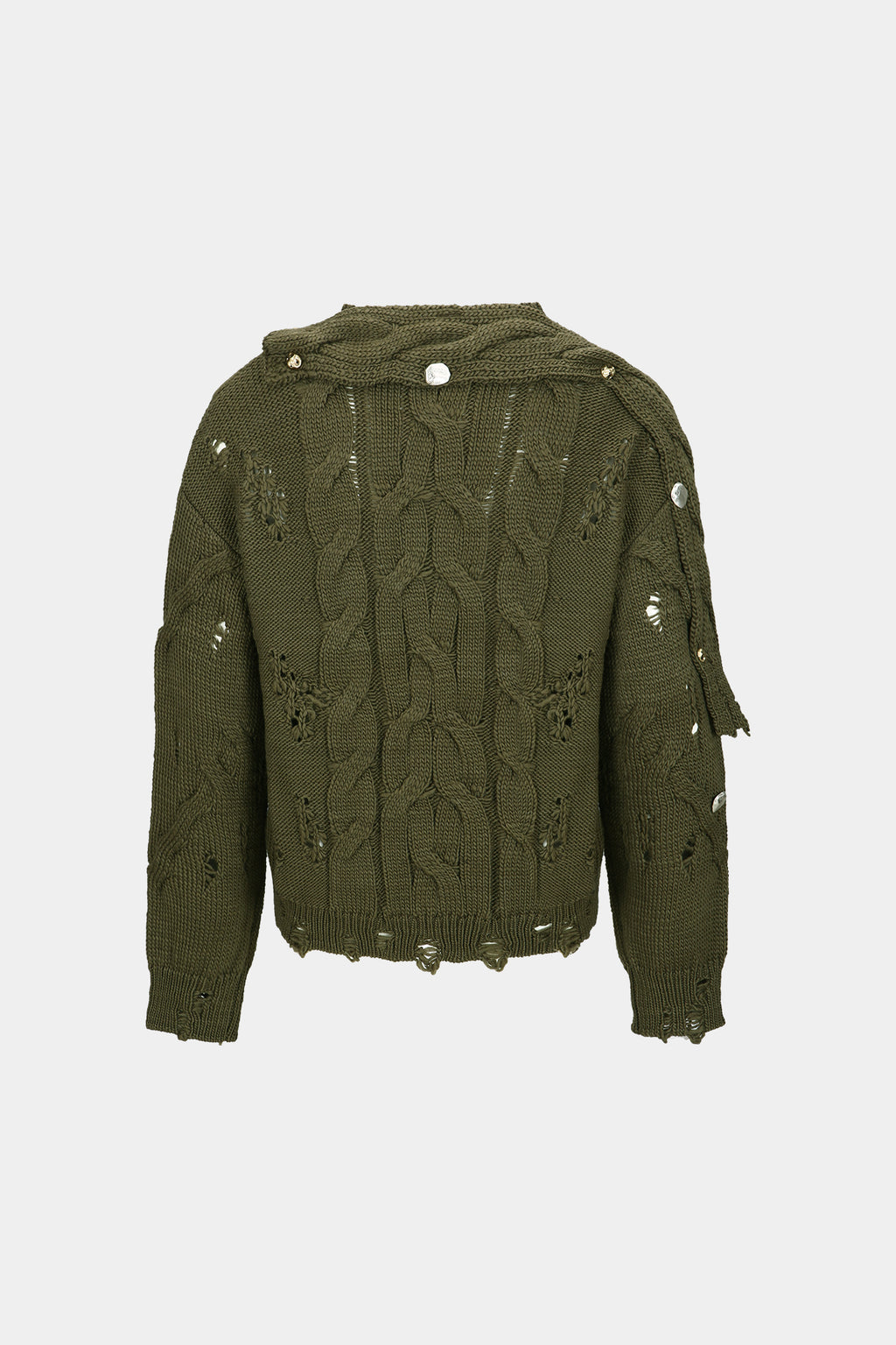 Andersson Bell - Fisherman Button Crew-Neck Sweater (Khaki) product image 9 | TRAB K-Fashion Australia