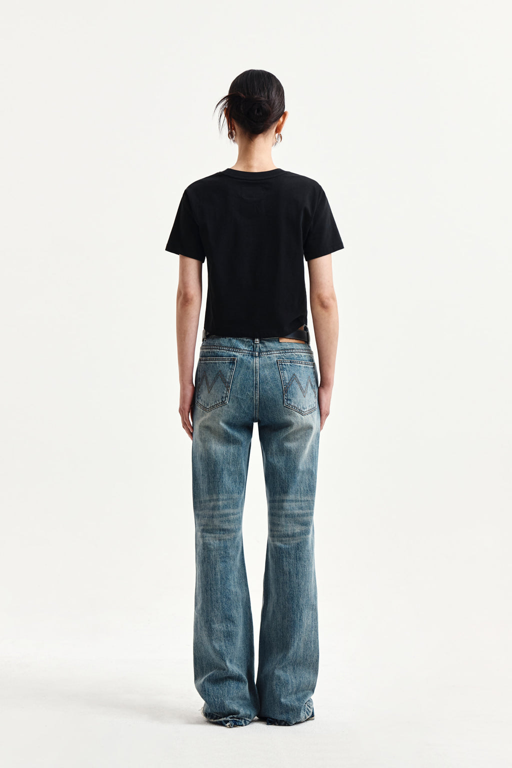 Matin Kim - Label Point Lettering Crop Top (Black) product image 7 | TRAB K-Fashion Australia