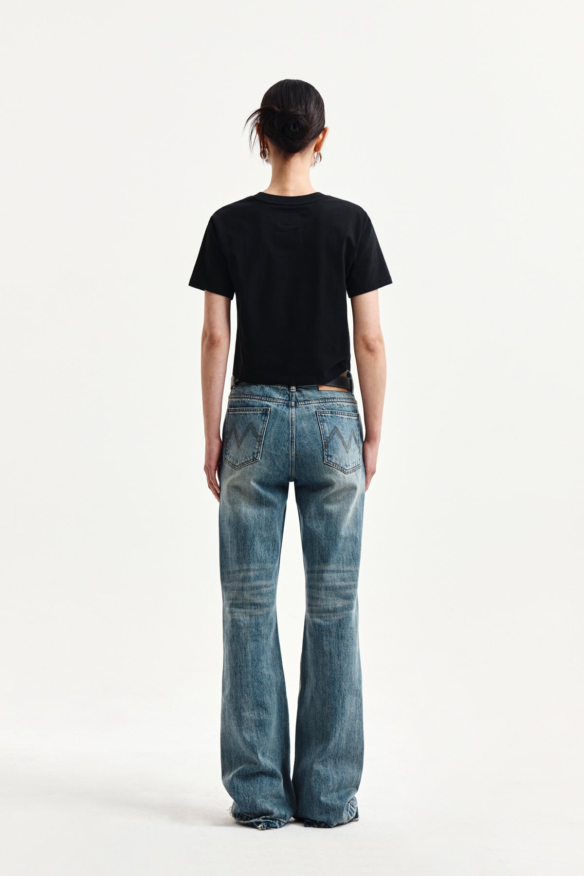Matin Kim - Label Point Lettering Crop Top (Black) product image 7 | TRAB K-Fashion Australia