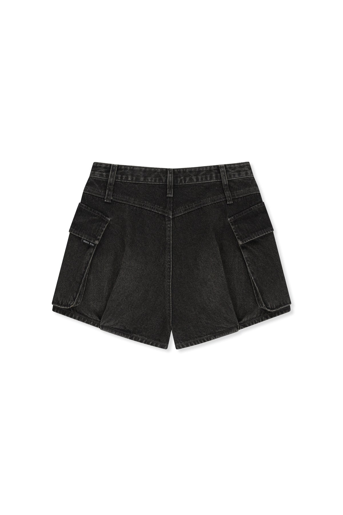 Matin Kim - Washed Rib Denim Balloon Shorts (Dark Grey) product image 2 | TRAB K-Fashion Australia