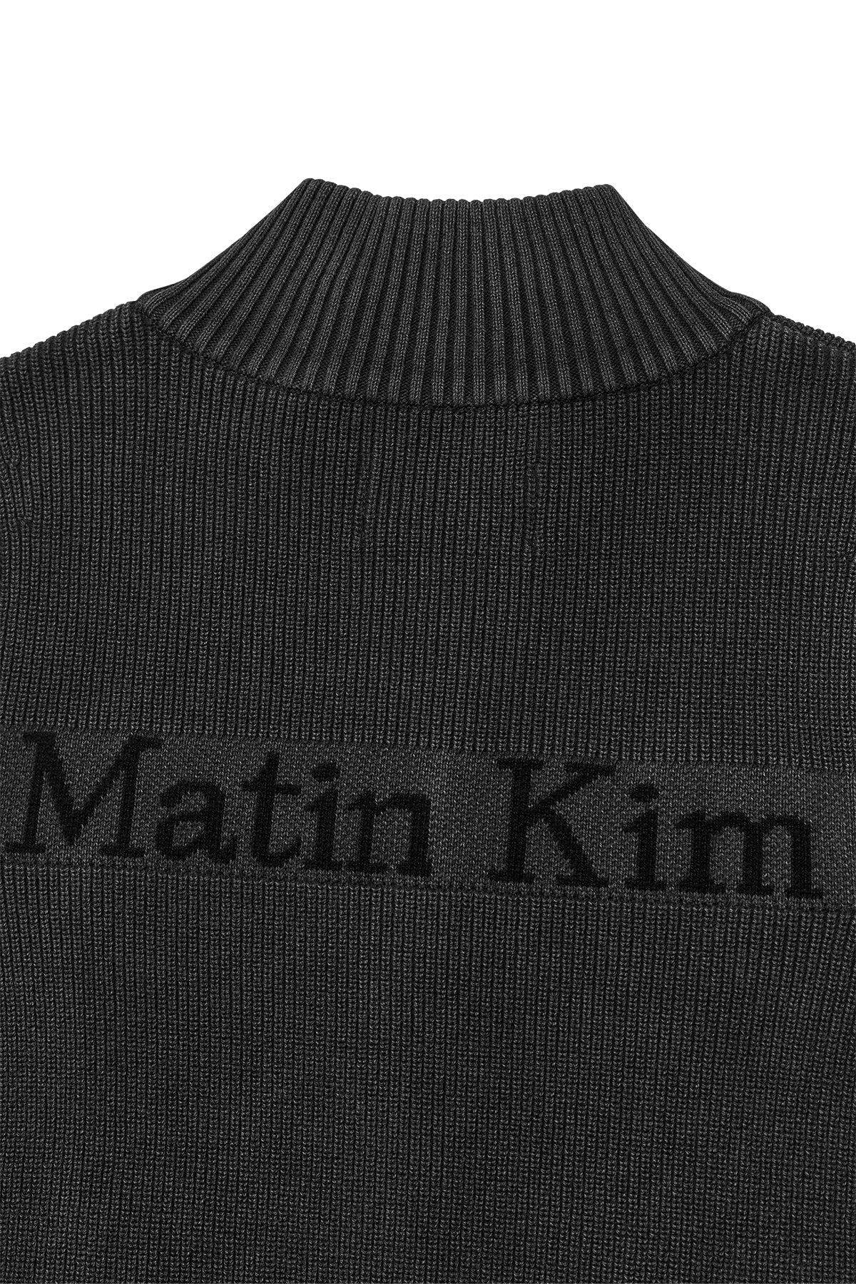 Matin Kim - Logo Point Washed Knit Vest (Charcoal) product image 6 | TRAB K-Fashion Australia