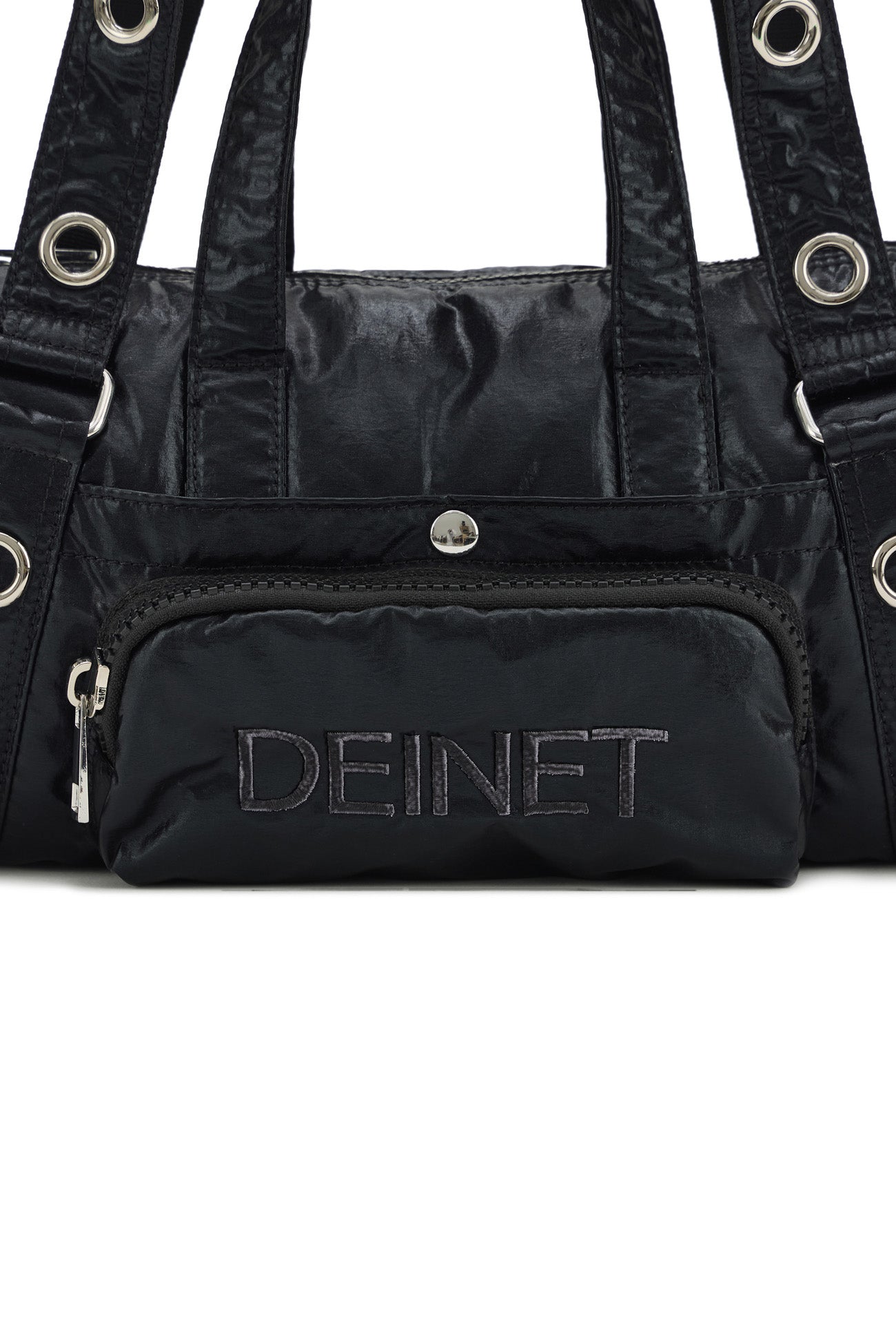 Deinet - Eyelet Glossy Mini Duffle Bag (Black) product image 10 | TRAB K-Fashion Australia