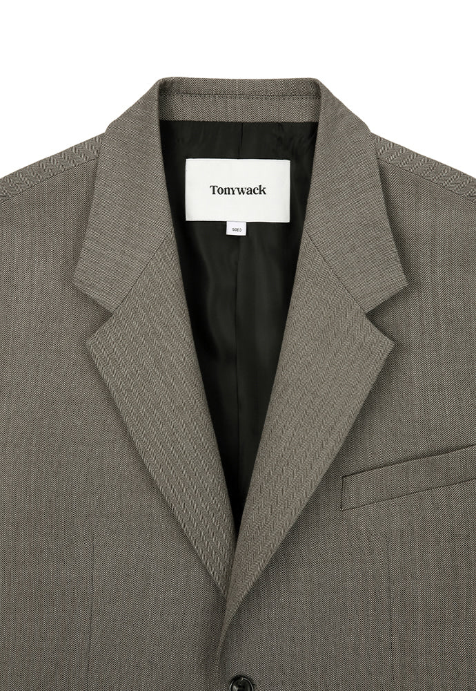 Tonywack - Signature 2-Button Blazer (Beige Herringbone) product image 8 | TRAB K-Fashion Australia