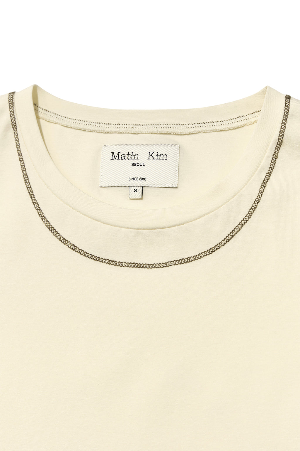 Matin Kim - Stitch Point Small Logo Top (Light Yellow) product image 3 | TRAB K-Fashion Australia