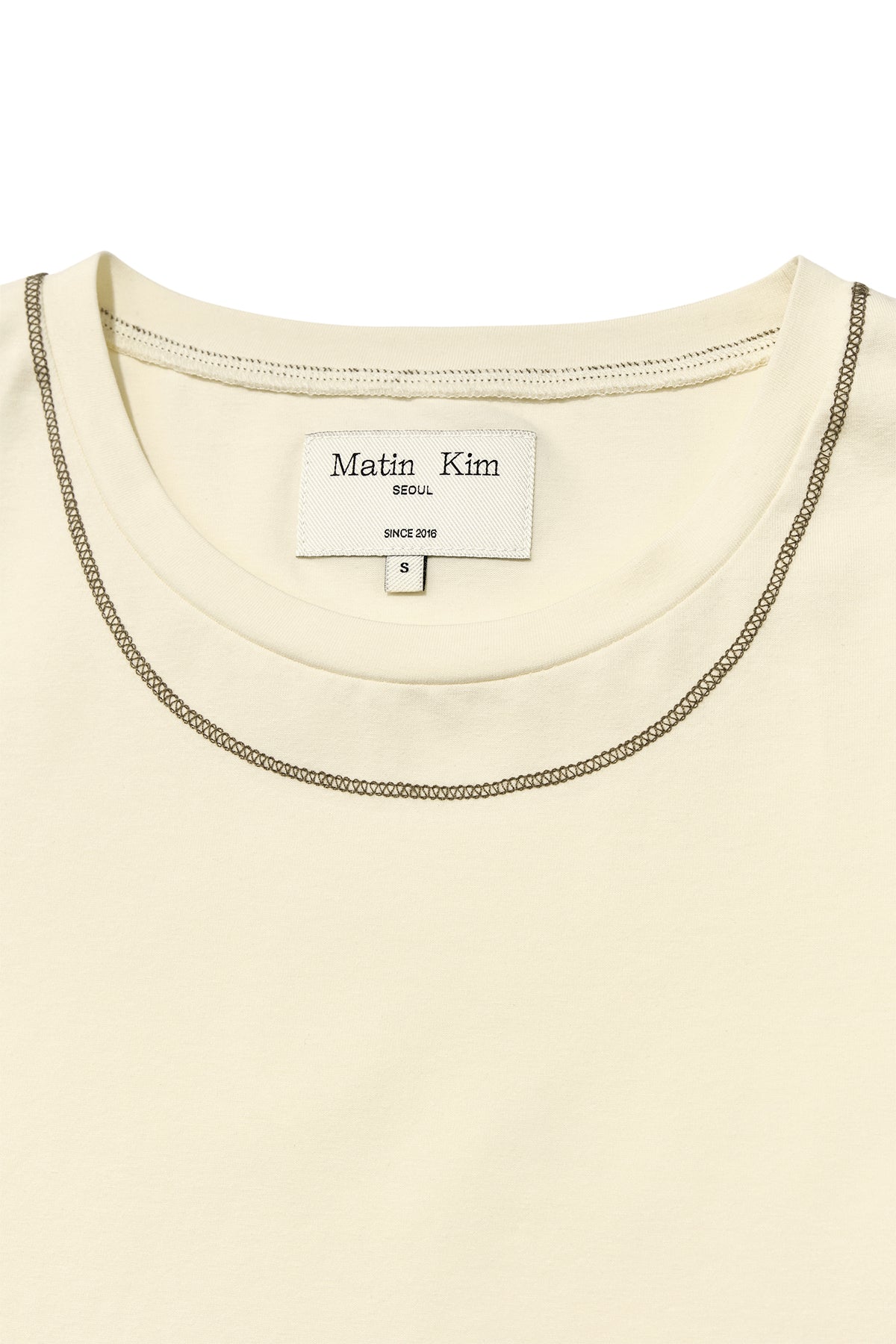 Matin Kim - Stitch Point Small Logo Top (Light Yellow) product image 3 | TRAB K-Fashion Australia