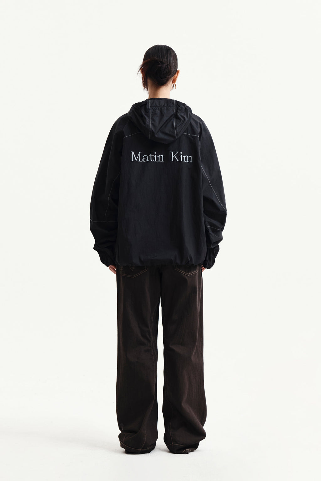 Matin Kim - Back Logo Hoody Wind Breaker (Black) product image 8 | TRAB K-Fashion Australia