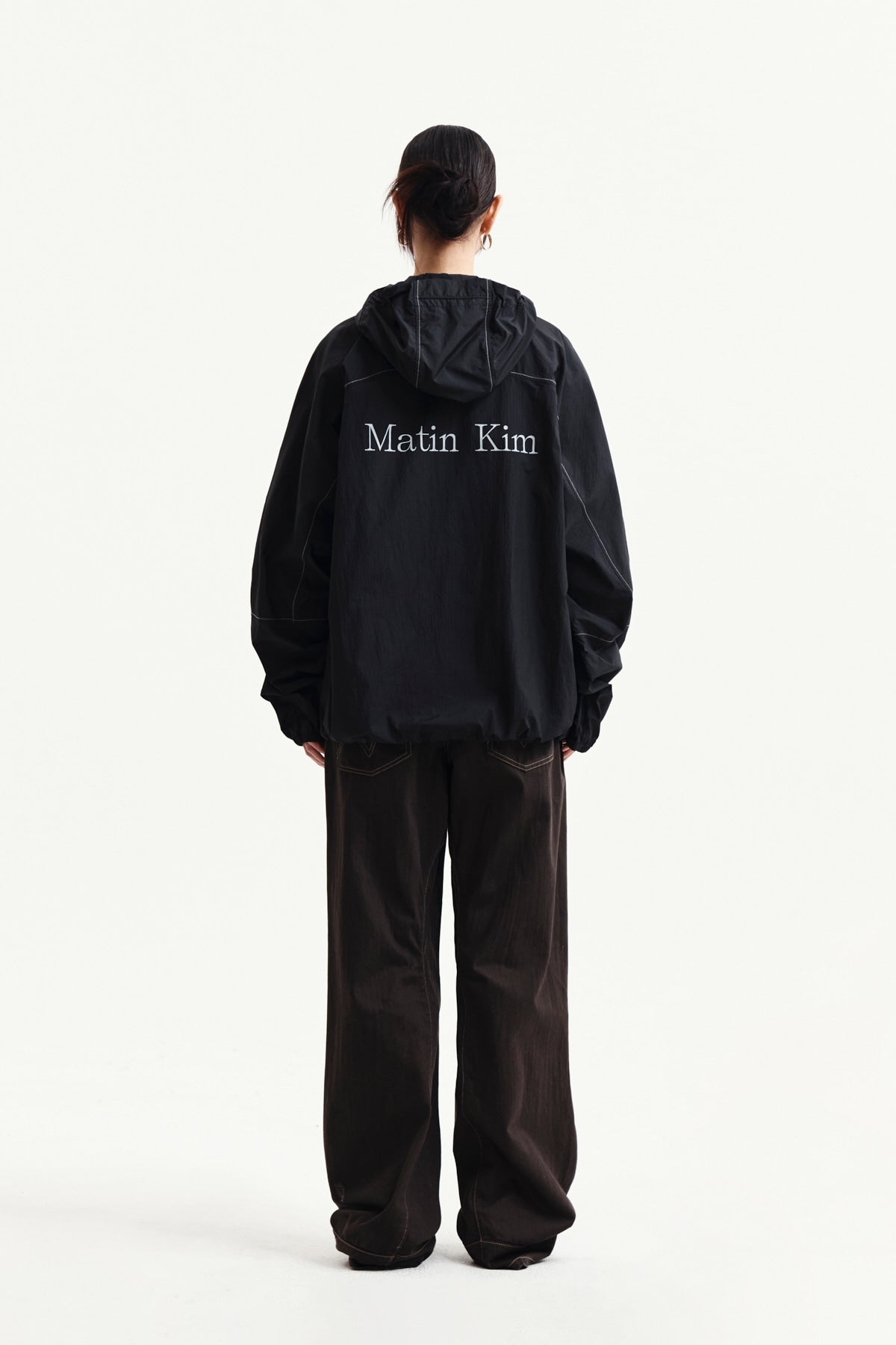 Matin Kim - Back Logo Hoody Wind Breaker (Black) product image 8 | TRAB K-Fashion Australia