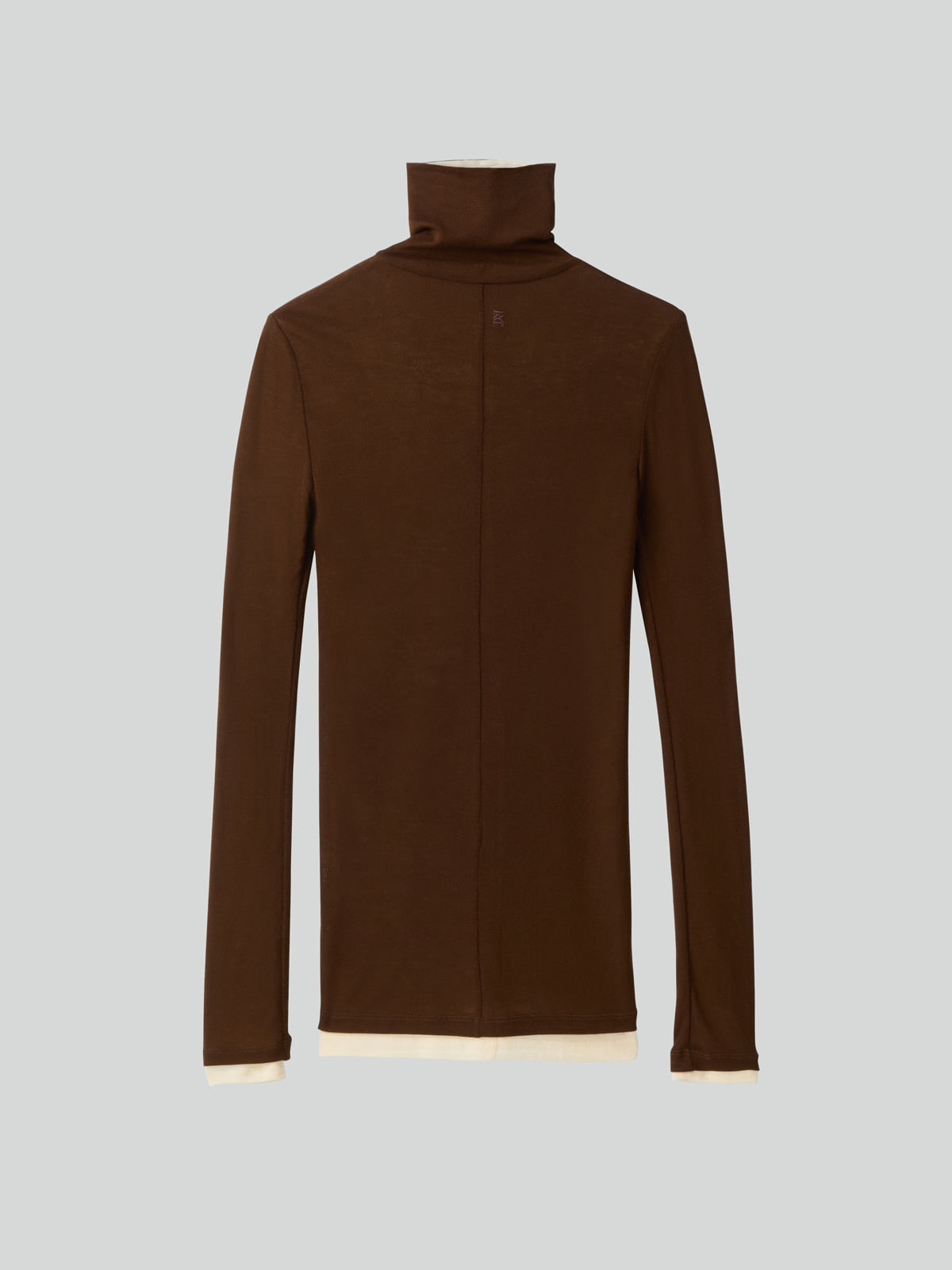 Recto - Contrast Wool Jersey Turtleneck (Brown) product image 2 | TRAB K-Fashion Australia