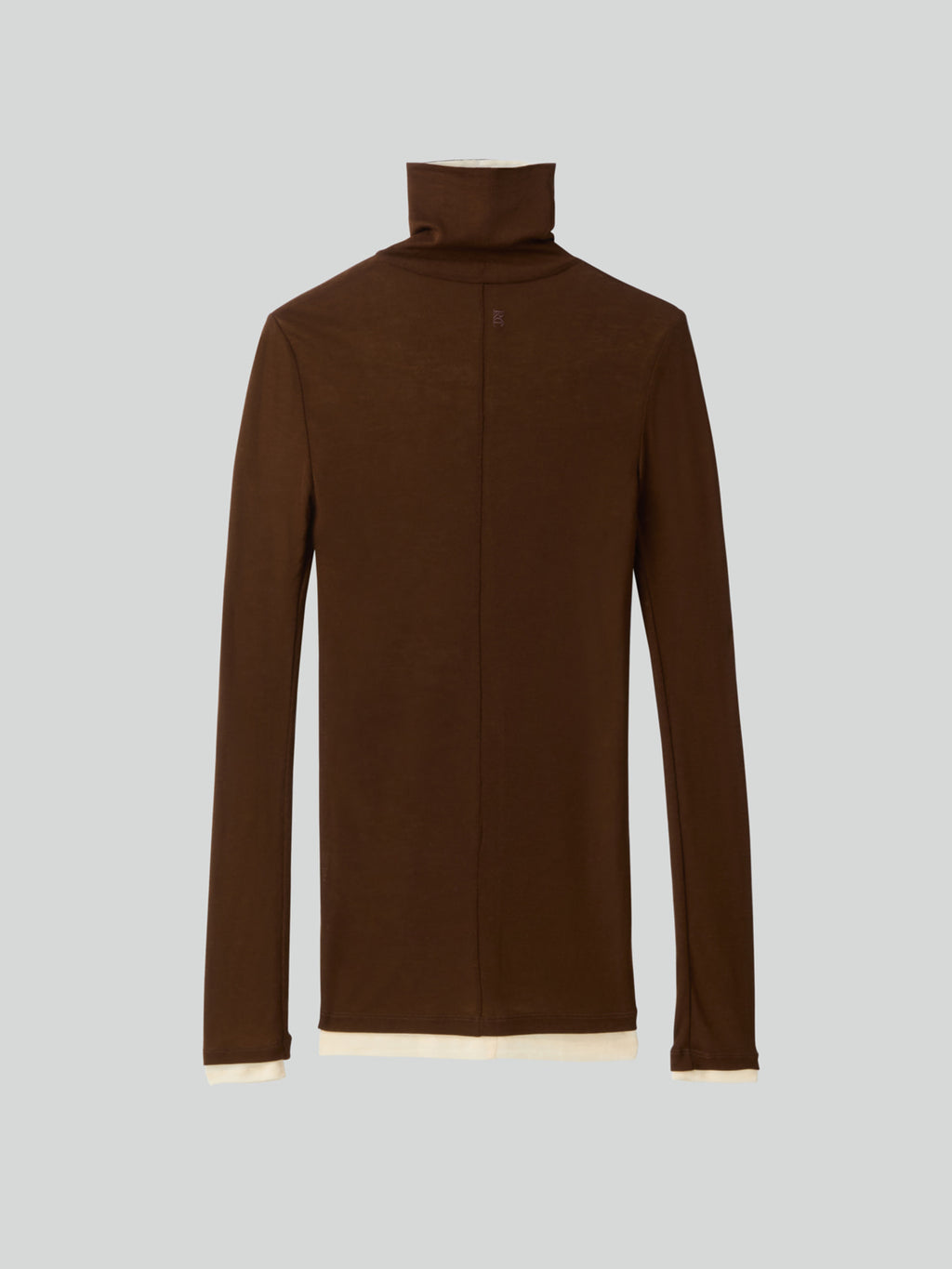 Recto - Contrast Wool Jersey Turtleneck (Brown) product image 2 | TRAB K-Fashion Australia